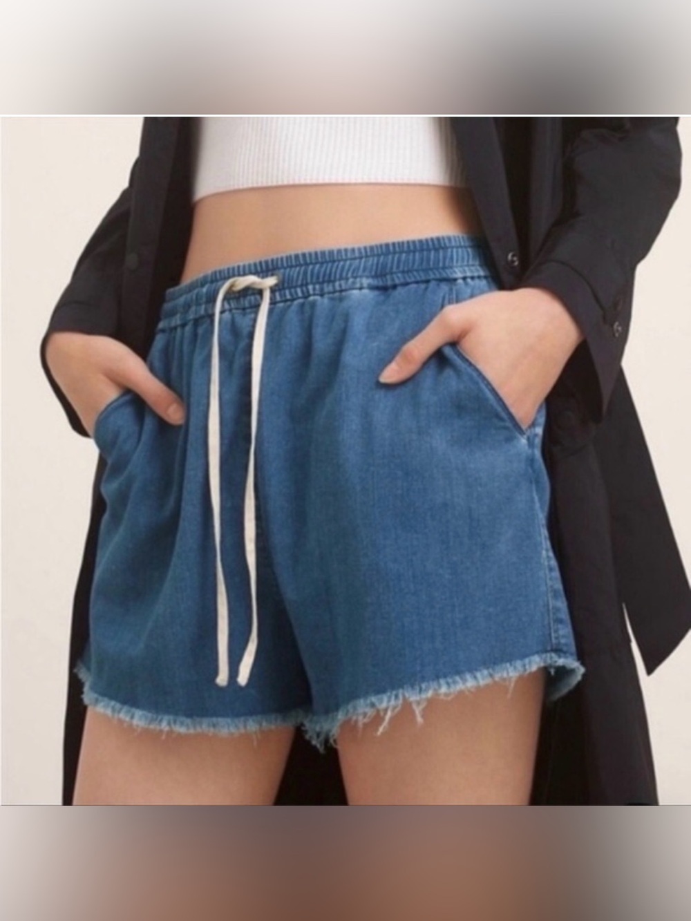 Aritzia Wilfred Free Cotton Drawstring Shorts Size XS